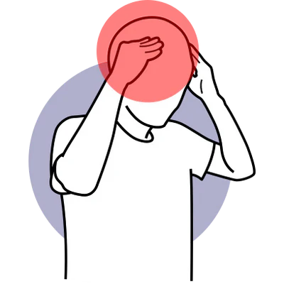 Illustration of end-of-day head tension